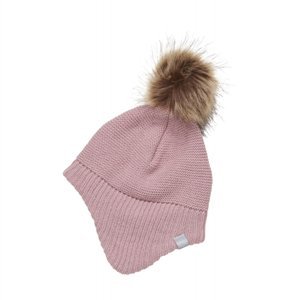 COLOR KIDS-Baby hat w. detach fake fur, zephyr Růžová L