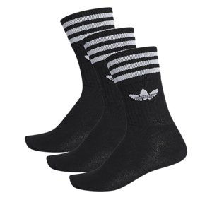 ADIDAS ORIGINALS-SOLID CREW SOCK BLACK/WHITE 3 PCK Černá 39/42