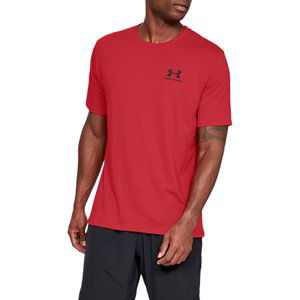 UNDER ARMOUR-SPORTSTYLE LEFT CHEST SS-RED Červená L