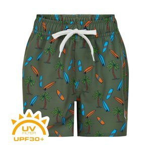 COLOR KIDS-Swim shorts short AOP-dark ivy Zelená 152