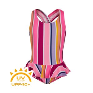 COLOR KIDS-Swimsuit w. skirt-cotton candy Růžová 128