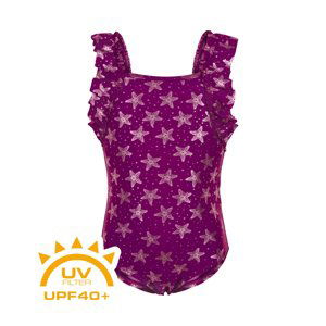 COLOR KIDS-Swimsuit w. frills-festival fuchsia Fialová 128