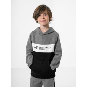 4F JUNIOR-BOYS SWEATSHIRT JBLM003-24M-MIDDLE GREY MELANGE Šedá 158