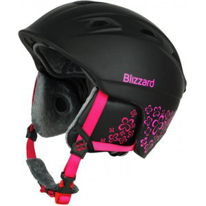 BLIZZARD-W2W Demon ski helmet, black matt/magenta flowers