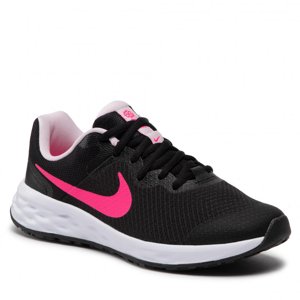 NIKE-Revolution 6 black/pink foam/hyper pink Černá 36,5