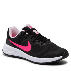 NIKE-Revolution 6 black/pink foam/hyper pink Černá 35,5