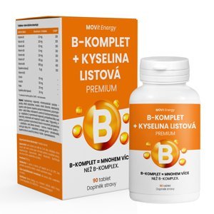 Movit B-komplet + Kyselina Listová Premium, 90 Tablet Vitamin B,