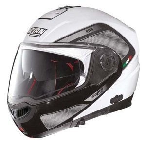 Moto helma Nolan N104 Absolute Tech N-Com  Metal White  L (59-60)