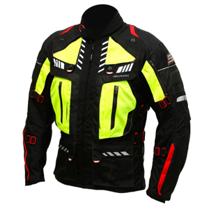 Pánská Textilní Moto Bunda Spark Expedition  Černá-Fluo Žlutá  M