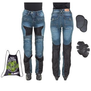 Dámské moto jeansy W-TEC Bolftyna  modro-černá  XL