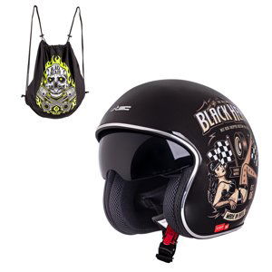 Moto Přilba W-Tec V537 Black Heart  Melisa, Černá Lesk  M (57-58)