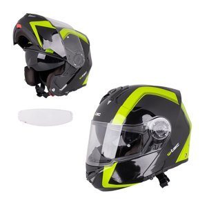 Výklopná Moto Helma W-Tec Vexamo Pp S Pinlockem  Černo-Zelená