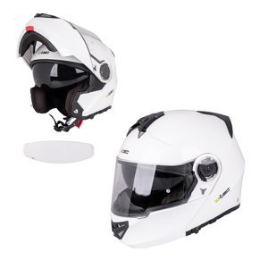 Výklopná moto helma W-TEC Vexamo PP s Pinlockem  bílá  XL (61-62)