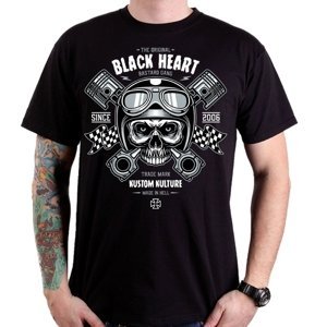 Triko BLACK HEART Piston Skull  černá  3XL