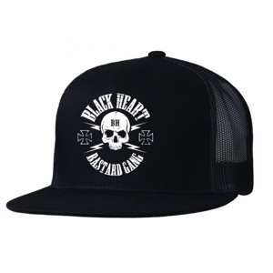 Kšiltovka BLACK HEART Bastard Skull Trucker  černá