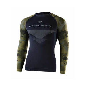 Moto thermo triko Rebelhorn Freeze Jersey LS  černá-kamufláž  XXL