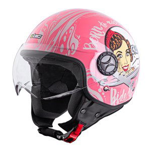 Helma Na Skútr W-Tec Fs-701Pg Pink Life  Růžovo-Bílá  Xl (61-62)