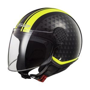 Moto Přilba Ls2 Of558 Sphere Lux  Crush Black H-V Yellow  M (57)