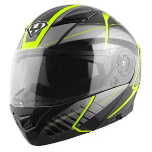 Výklopná moto helma Yohe 950-16  Black-Fluo Green  M (57-58)