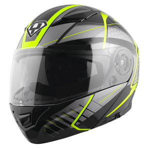 Výklopná moto helma Yohe 950-16  Black-Fluo Green  XXL (63-64)
