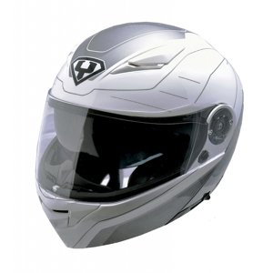 Výklopná moto helma Yohe 950-16  White-Grey  S (55-56)