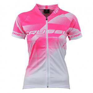 Dámský cyklistický dres Crussis  bílo-růžová  S