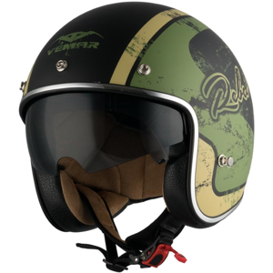 Moto Přilba Vemar Chopper Rebel  Černá Matná/zelená/krémová