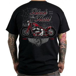 Triko Black Heart Red Baron Chopper  M  Černá