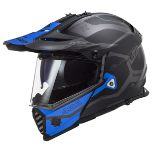 Moto Přilba Ls2 Mx436 Pioneer Evo  Cobra Matt Black Blue