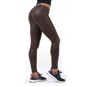 Dámské Legíny Nebbia Leather Look Bubble Butt 538  Brown  L