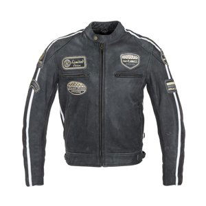 Pánská Kožená Moto Bunda W-Tec Dark Grey Vintage  Tmavě Šedá  L