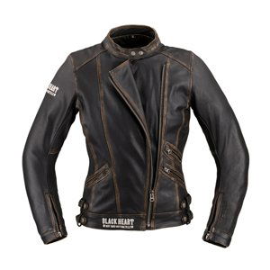 Dámská kožená moto bunda W-TEC Black Heart Lizza  vintage hnědá