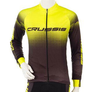 Cyklistický Dres S Dlouhým Rukávem Crussis  Černá-Fluo Žlutá  M