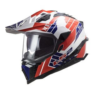 Enduro helma LS2 MX701 Explorer Atlantis  Glossy Red White Blue