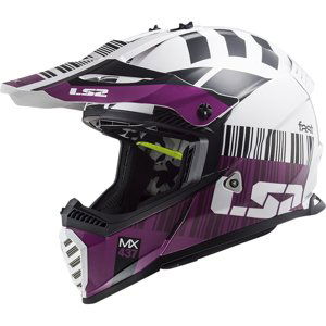 Moto přilba LS2 MX437 Fast Evo XCode  Gloss White Violet