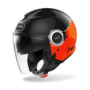 Moto přilba Airoh Helios Fluo černá/oranžová 2021  XS (53-54)