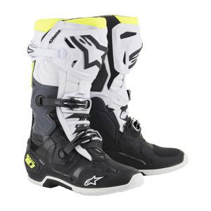 Moto boty Alpinestars Tech 10 černá/bílá/žlutá fluo 2022  49,5