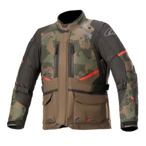 Moto bunda Alpinestars Andes Drystar tmavě zelená camo/černá/červ