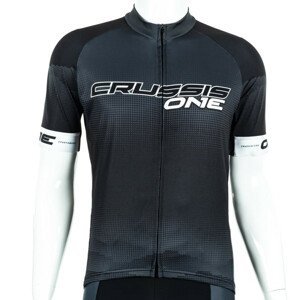Cyklistický dres s krátkým rukávem Crussis ONE  černá/bílá  XL