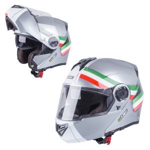 Výklopná moto helma W-TEC Vexamo  šedá-trikolor  L (59-60)