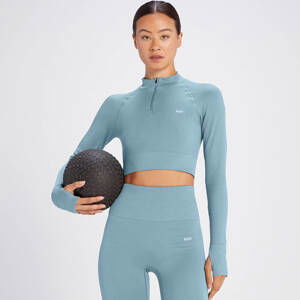 MP Dámský Tempo Rib Seamless Crop 1/4 Zip – Grafitově Modrý - XS