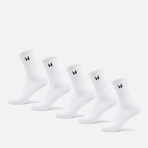 MP Unisex Crew Socks (5 Pack) - White - UK 6-9