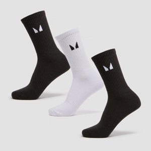 MP Dámské Essentials Crew Ponožky (3 pár) – Černé/bílý - UK 6-8