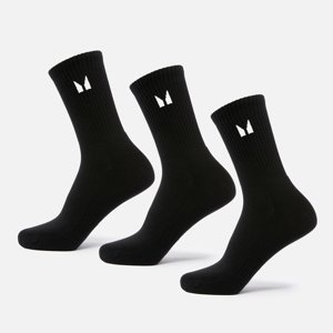 MP Dámské Essentials Crew Ponožky (3 pár) – Černé - UK 6-8