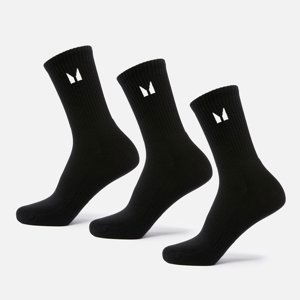 MP Unisex Crew Ponožky (3 páry v balení) – Černé - UK 12-14