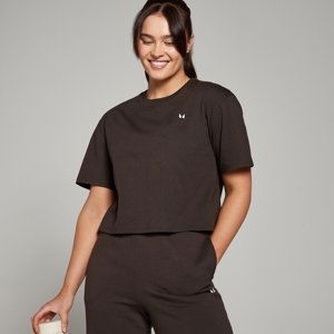 MP Dámské Basic Boxy Crop Tričko – Kávové - XXL