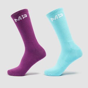 MP Dámské Crayola Crew Ponožky (2 páry) – Zářivě Fialové / Akvamarínové - UK 9-11