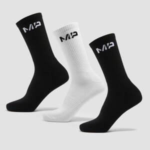 MP Dámské Essentials Crew Ponožky (3 pár) – Černé/bílý - UK 2-5