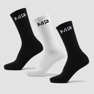 MP Dámské Essentials Crew Ponožky (3 pár) – Černé/bílý - UK 12-14