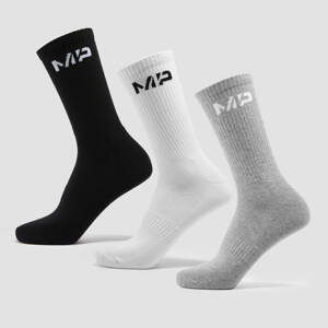 MP Dámské Essentials Crew Ponožky (3 pár) – Černé/bílá/šedá - UK 2-5